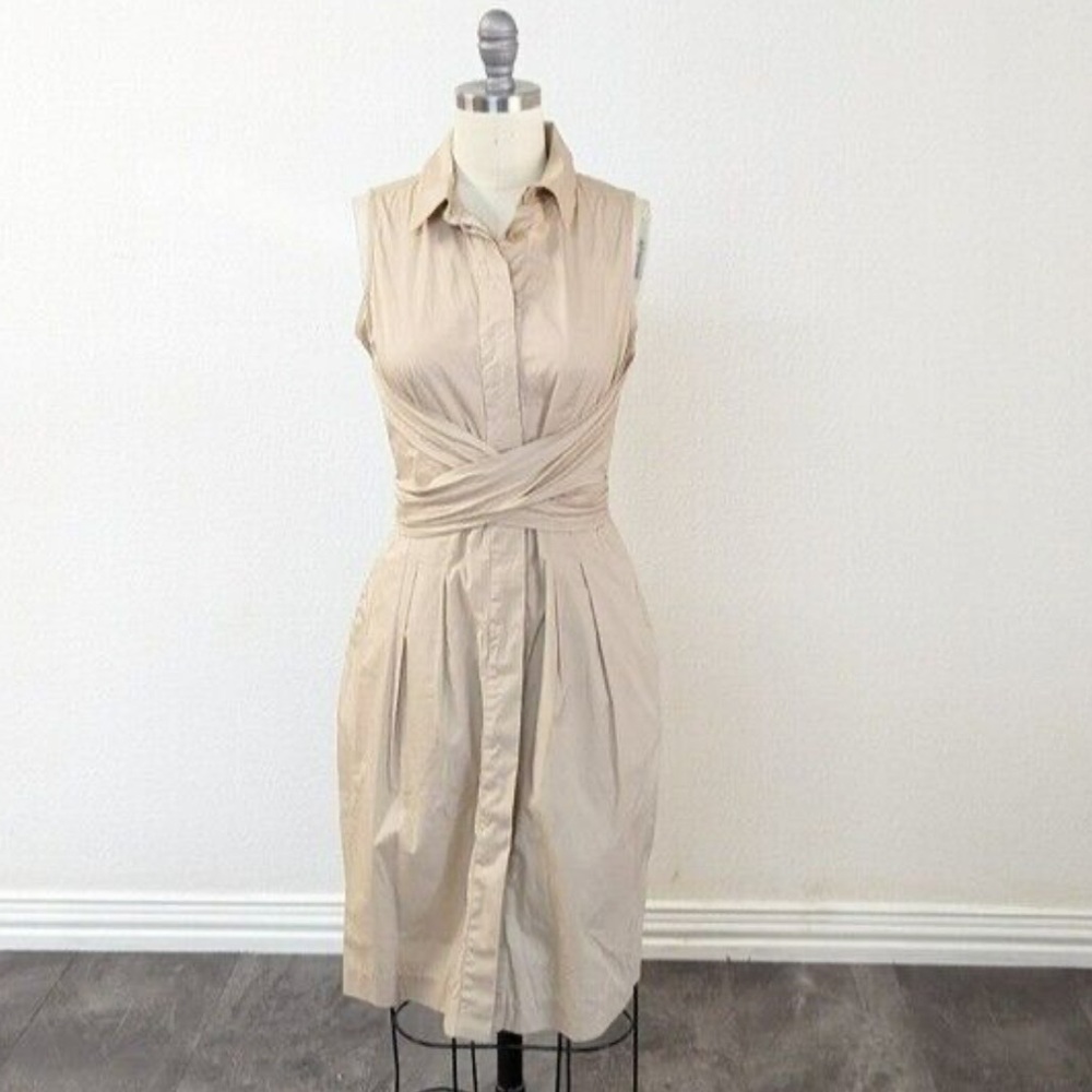 Talbots 4P Sleeveless Collared Button Down Summer Wrap Dress